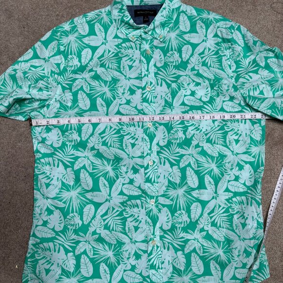 Banana Republic Green Hawaiian Button Down Short Sleeve Men Shirt - Picture 6 of 6